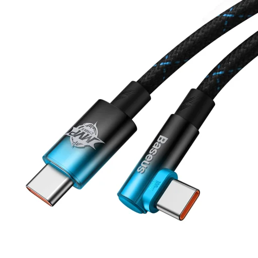 Baseus MVP 90 fokban döntött USB Type C - USB Type-C kábel 2m 100W 5A kék (CAVP000721) - 3