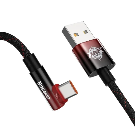 Baseus MVP 2 90 fokban döntött USB - USB Type-C kábel 1m 100W fekete-piros - 11