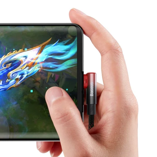 Baseus MVP 2 90 fokban döntött USB - USB Type-C kábel 1m 100W fekete-piros - 3