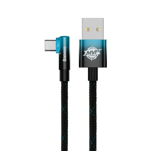 Baseus MVP 2 90 fokban döntött USB - USB Type-C kábel 2m 100W fekete-kék - 10