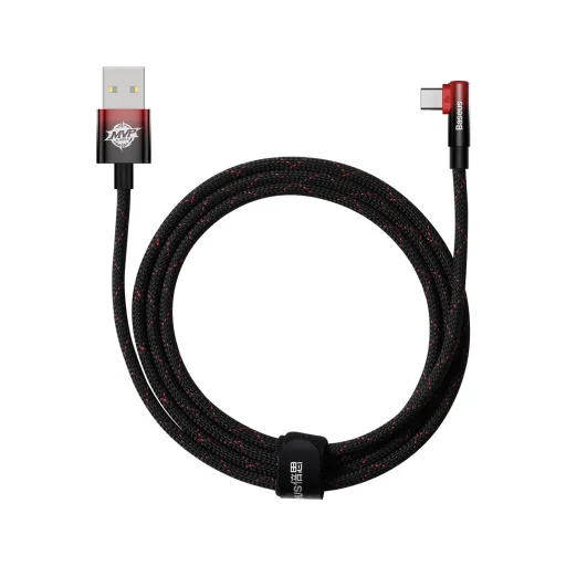 Baseus MVP 2 90 fokban döntött USB - USB Type-C kábel 2m 100W fekete-piros - 1