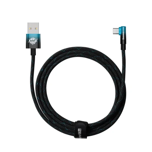 Baseus MVP 2 90 fokban döntött USB - USB Type-C kábel 2m 100W fekete-kék - 1