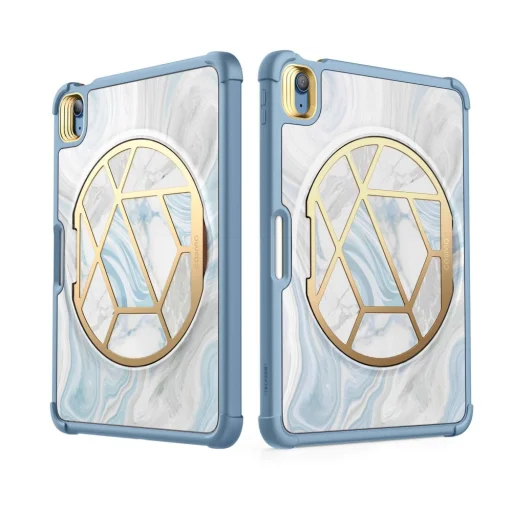  iPad 10.9 2022 / iPad 11 2025 Kék Supcase Cosmo márványmintás tok - 7