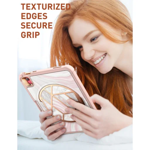 iPad 10.9 2022 Supcase Cosmo márványmintás tok rózsaszín - 4