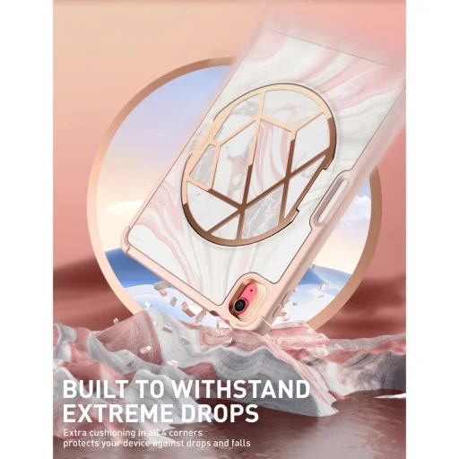 iPad 10.9 2022 Supcase Cosmo márványmintás tok rózsaszín - 8