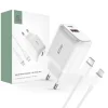 Tech-Protect C20W hálózati töltő adapter PD20W/QC3.0 1x USB-A, 1x USB-C, 1x USB-C - lightning töltőkábel - 6