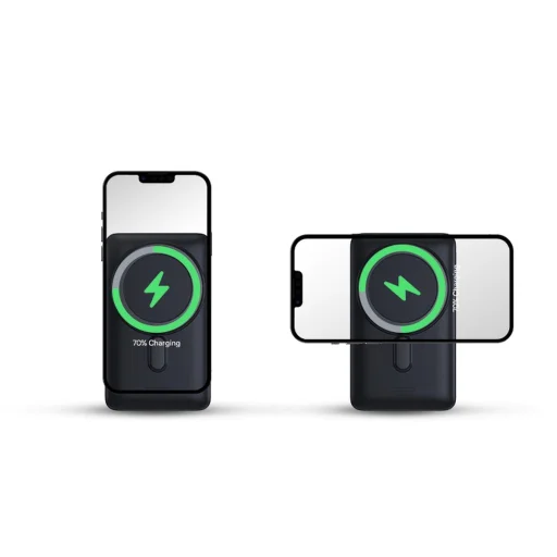 Baseus mágneses Power Bank MagSafe vezeték nélküli töltéssel 10000mAh 20W kék (PPCX000203) + USB Type C Baseus Xiaobai kábel 60W 0,5m - 7