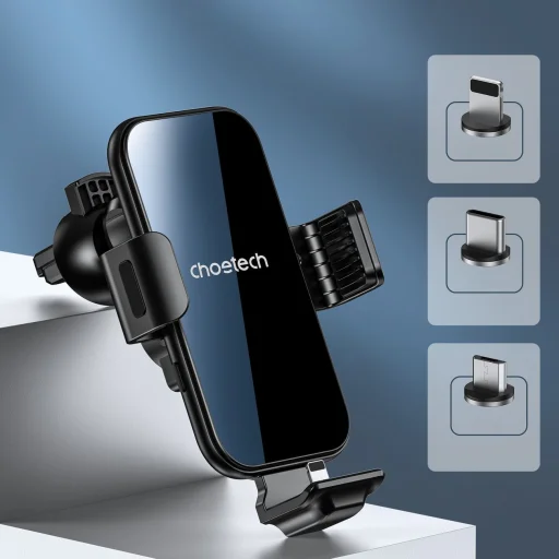 Choetech indukciós töltő tartóval + mágneses hegyek fekete (T201-F) - 2