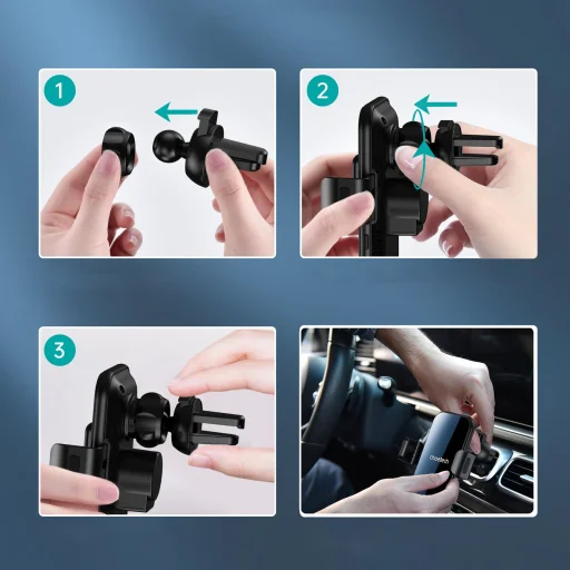 Choetech indukciós töltő tartóval + mágneses hegyek fekete (T201-F) - 3