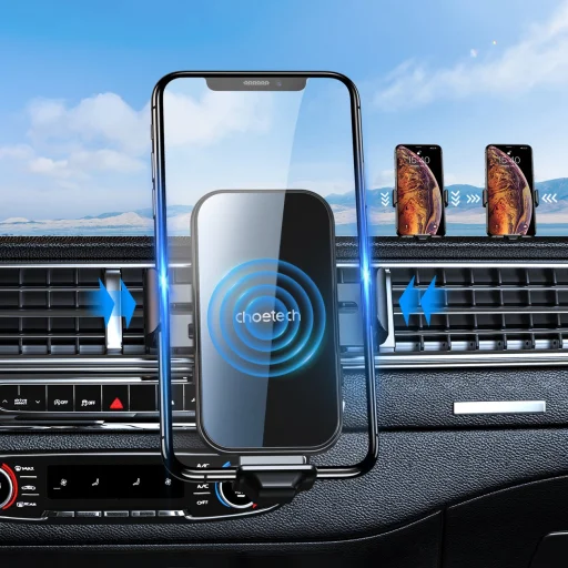 Choetech indukciós töltő tartóval + mágneses hegyek fekete (T201-F) - 9