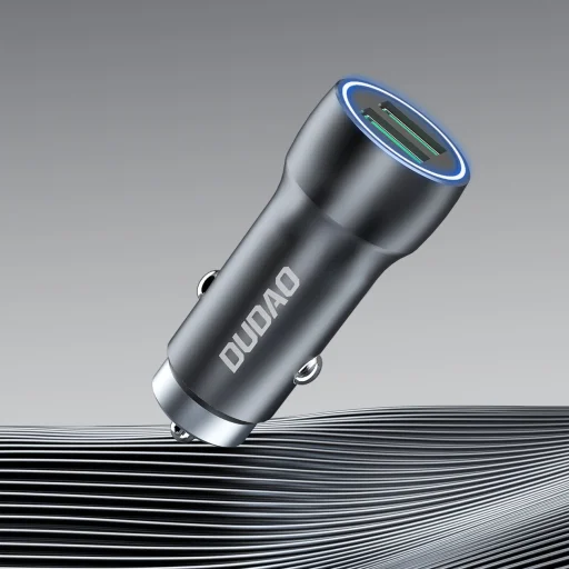 Dudao gyors autós töltő 2 x USB 3A 18W szürke (R4+) - 8