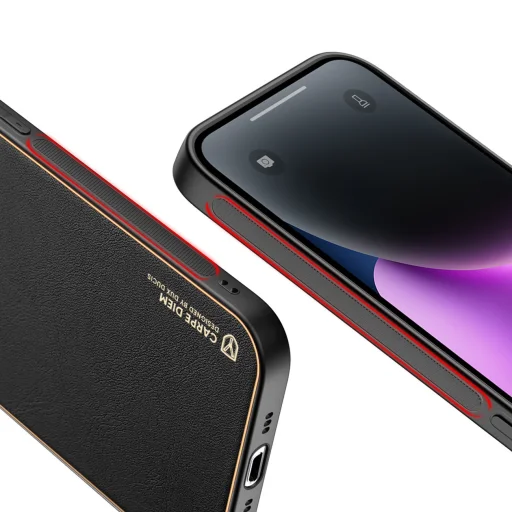 iPhone 14 Plus Dux Ducis Yolo TPU és PU bőr tok fekete - 10