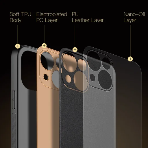iPhone 14 Plus Dux Ducis Yolo TPU és PU bőr tok fekete - 9