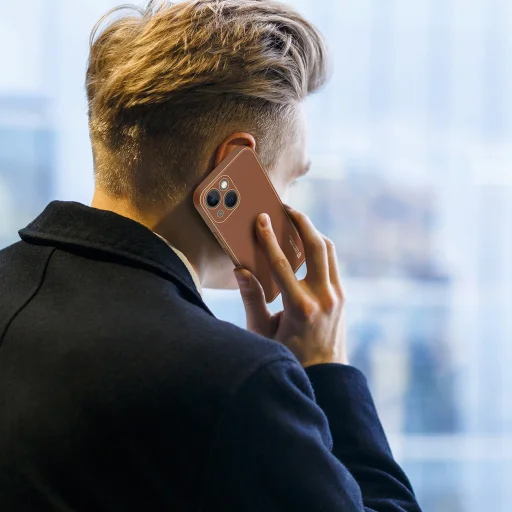 iPhone 14 Plus Dux Ducis Yolo TPU és PU bőr tok barna - 9