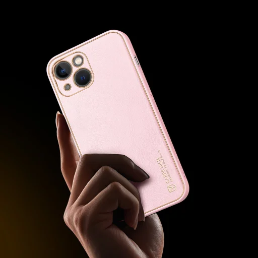 iPhone 14 Plus Dux Ducis Yolo TPU és PU bőr tok rózsaszín - 7
