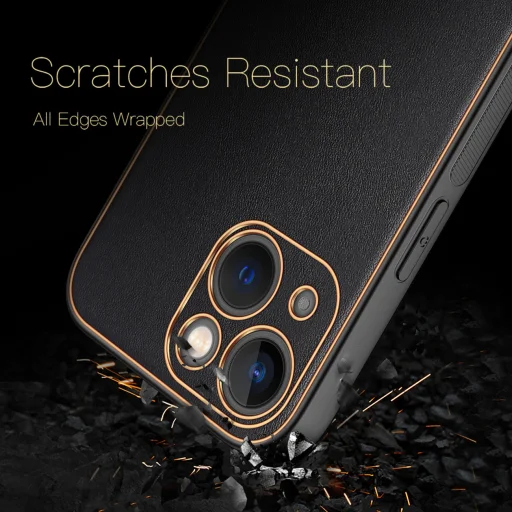 iPhone 14 Plus Dux Ducis Yolo TPU és PU bőr tok fekete - 7