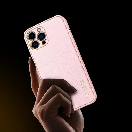 iPhone 14 Pro Max Dux Ducis Yolo TPU és PU bőr tok rózsaszín - 11