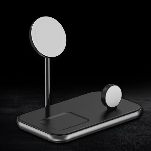 Choetech MFM MFi töltőállomás 3 az 1-ben iPhone 12/13/14/15, AirPods Pro, Apple Watch szürke (T589-F) - 4