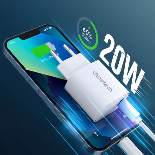 Choetech Q5004*2 PD20W töltő iphone12/13 sorozathoz fehér - 7