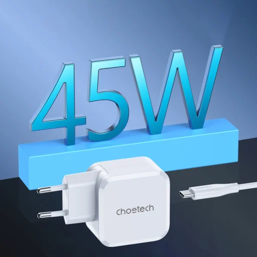 Choetech 45W PD8007 gyorstöltő fali adapter PPS fehér - 8