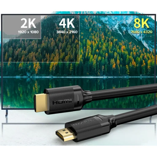 Choetech XHH-TP20 HDMI 2.1 kábel (8K 60Hz 48Gbps / 4K 144Hz / 2K 165Hz) 3D Dynamic HDR 2m fekete - 4