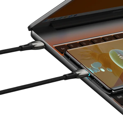 Baseus Glimmer kábel gyorstöltéssel USB-C 480Mb/s PD 100W 2m fekete - 10