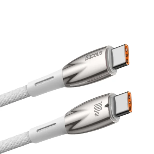 Baseus Glimmer kábel gyorstöltéssel USB-C 480Mb/s PD 100W 2m fehér - 18
