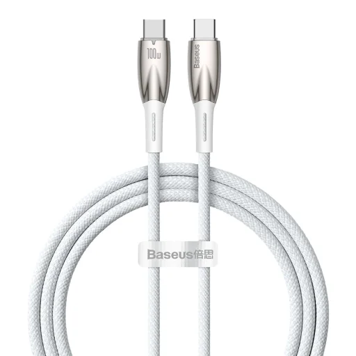 Baseus Glimmer kábel gyorstöltéssel USB-C 480Mb/s PD 100W 1m fehér - 1