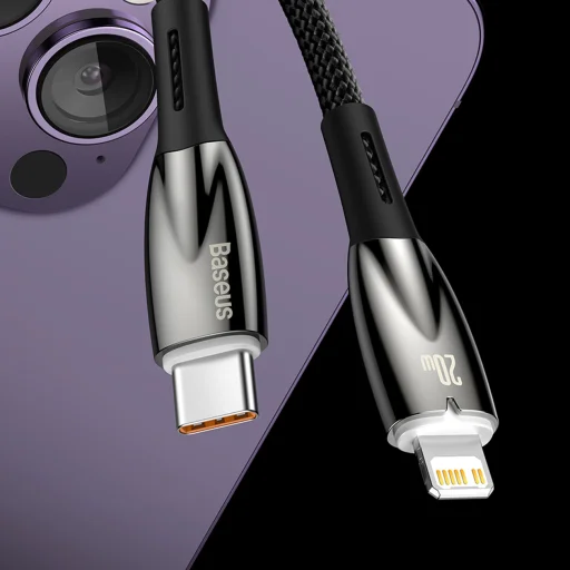 Baseus Glimmer kábel gyorstöltéssel USB-C 480Mb/s PD 100W 2m fekete - 4