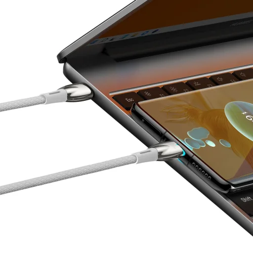 Baseus Glimmer kábel gyorstöltéssel USB-C 480Mb/s PD 100W 2m fehér - 9