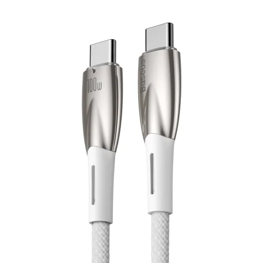 Baseus Glimmer kábel gyorstöltéssel USB-C 480Mb/s PD 100W 2m fehér - 5