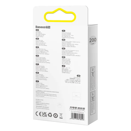 Baseus Glimmer kábel gyorstöltéssel USB-C 480Mb/s PD 100W 2m fekete - 2