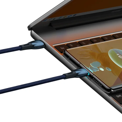 Baseus Glimmer kábel gyorstöltéssel USB-C 480Mb/s PD 100W 2m kék - 7