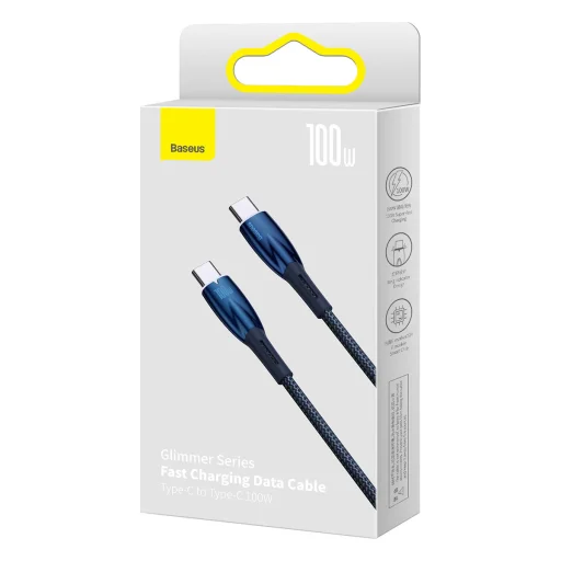 Baseus Glimmer kábel gyorstöltéssel USB-C 480Mb/s PD 100W 2m kék - 19
