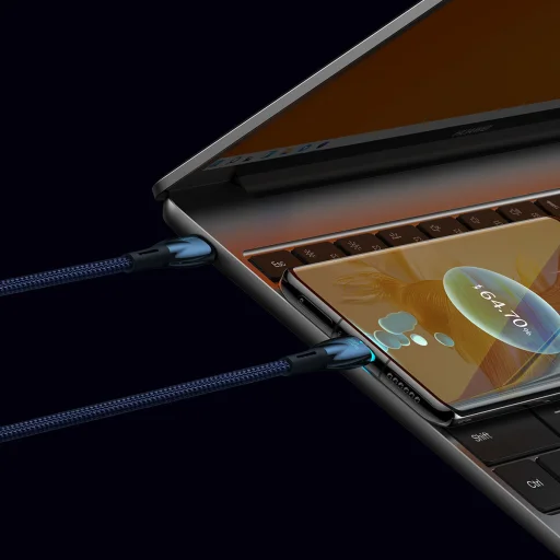 Baseus Glimmer kábel gyorstöltéssel USB-C 480Mb/s PD 100W 2m kék - 3