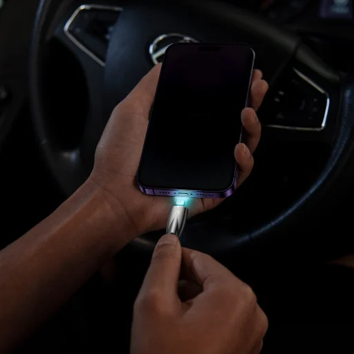 Baseus Glimmer kábel gyorstöltéssel USB-C - Lightning 480Mb/s 2,4A 2m fekete - 20