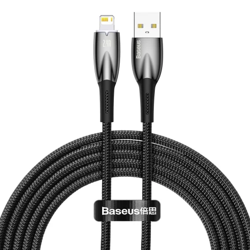 Baseus Glimmer kábel gyorstöltéssel USB-C - Lightning 480Mb/s 2,4A 2m fekete - 1