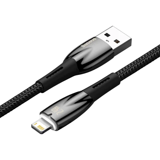 Baseus Glimmer kábel gyorstöltéssel USB-C - Lightning 480Mb/s 2,4A 2m fekete - 21