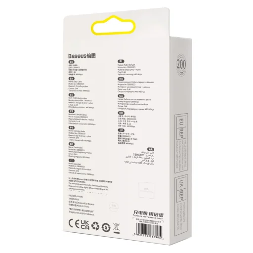 Baseus Glimmer kábel gyorstöltéssel USB-C - Lightning 480Mb/s 2,4A 2m fekete - 2