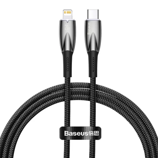 Baseus Glimmer kábel gyorstöltéssel USB-C - Lightning 480Mb/s PD 20W 1m fekete - 1