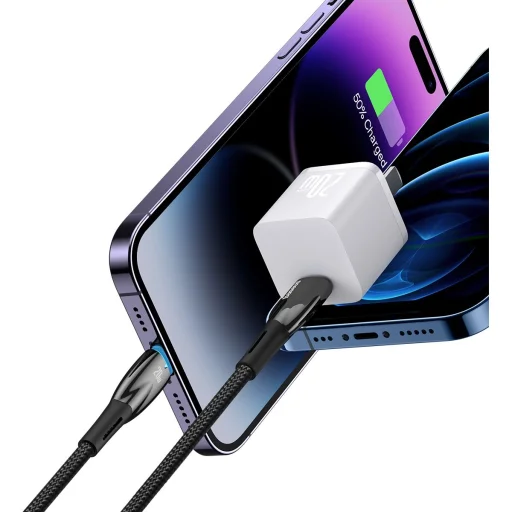 Baseus Glimmer kábel gyorstöltéssel USB-C - Lightning 480Mb/s PD 20W 1m fekete - 4