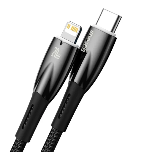 Baseus Glimmer kábel gyorstöltéssel USB-C - Lightning 480Mb/s PD 20W 1m fekete - 5
