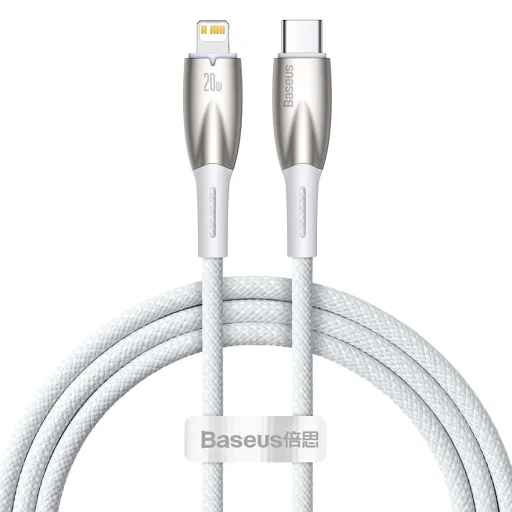Baseus Glimmer kábel gyorstöltéssel USB-C - Lightning 480Mb/s PD 20W 1m fehér - 1
