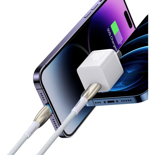 Baseus Glimmer kábel gyorstöltéssel USB-C - Lightning 480Mb/s PD 20W 1m fehér - 3