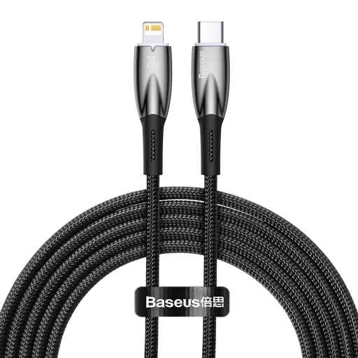 Baseus Glimmer kábel gyorstöltéssel USB-C - Lightning 480Mb/s PD 20W 2m fekete - 1