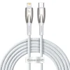 Baseus Glimmer kábel gyorstöltéssel USB-C - Lightning 480Mb/s PD 20W 2m fehér thumbnail