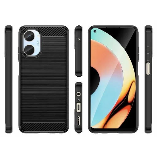 Realme 10 4G Tech-Protect carbon mintájú TPU tok fekete - 3