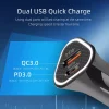 Autós szivargyújtós töltő USB-A + USB Type-C, QC3.0 PD 38W, fehér thumbnail