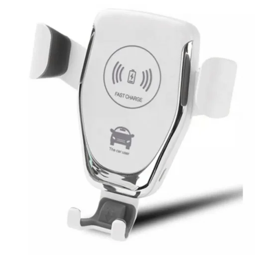 Autós telefontartó vezeték nélküli (QI) töltéssel 10W fehér - 1