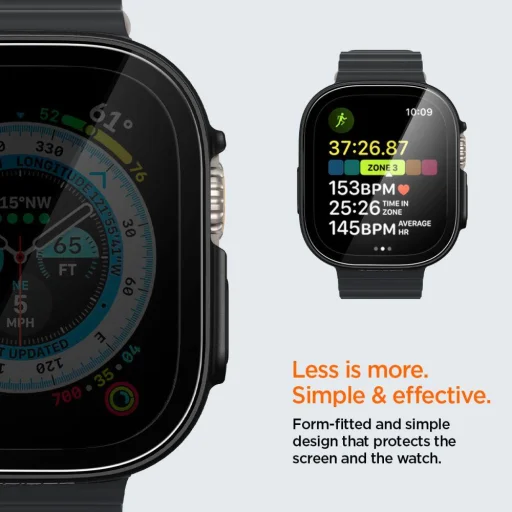 Apple Watch Ultra (49mm) Spigen Thin Fit 360 tok fekete - 9